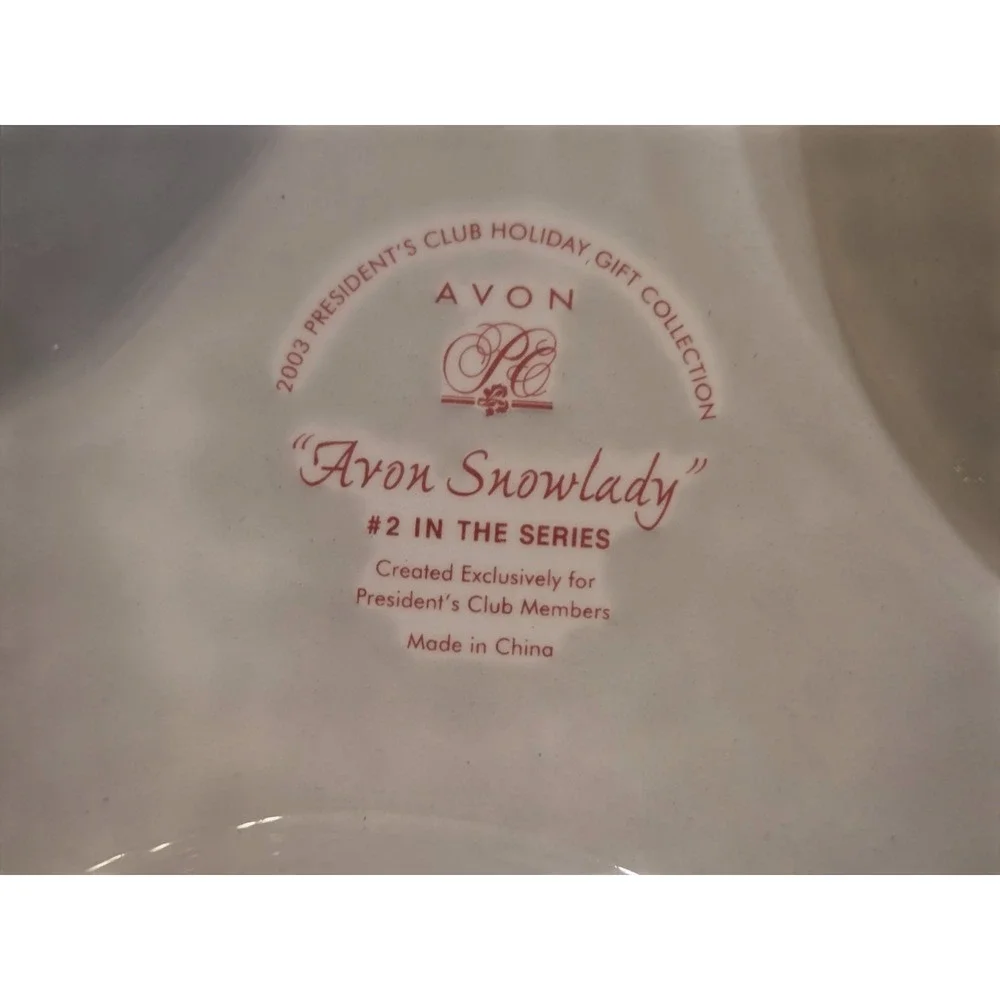2003 Avon‎ Snowlady Ceramic Tray Candy Nuts Jewelry President's Club #2 Series